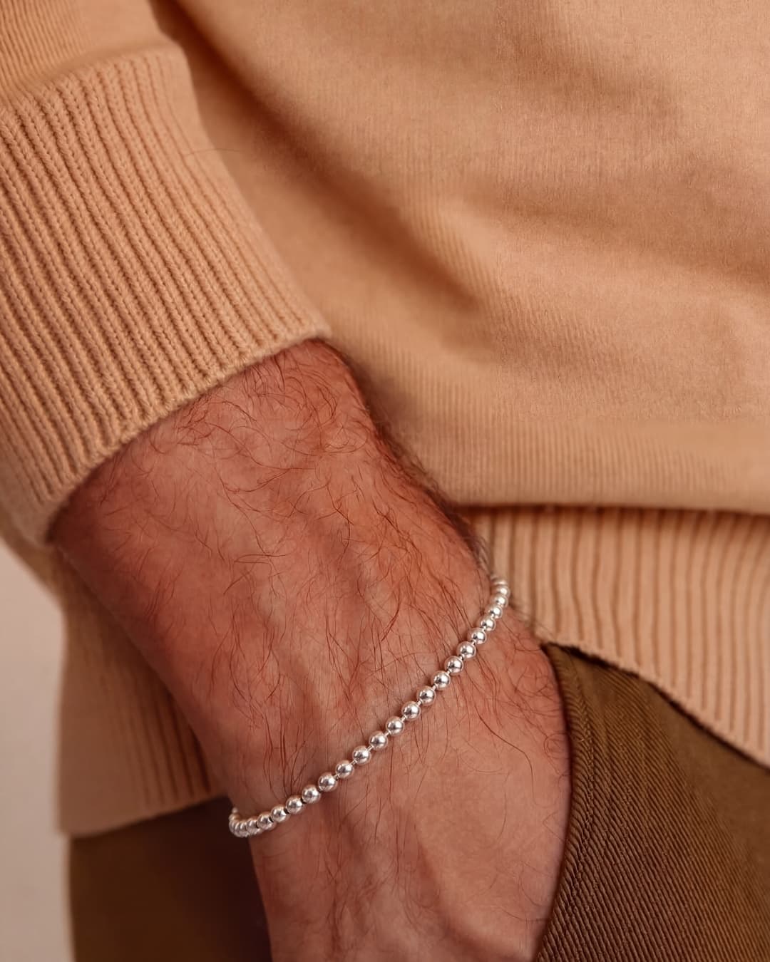 Bead Bracelet in white gold