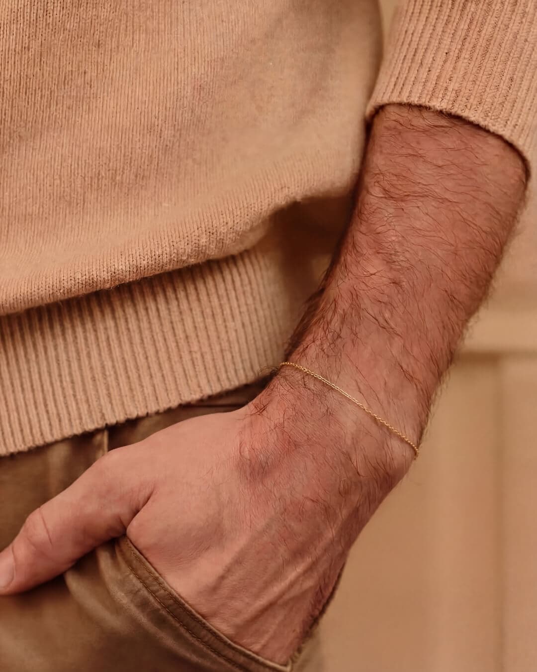 Cable Bracelet worn on man