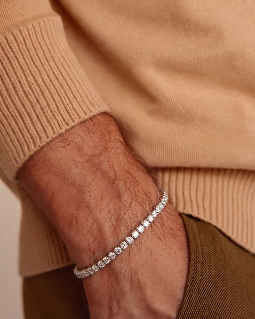 Tennis Bracelet in white gold with crystals