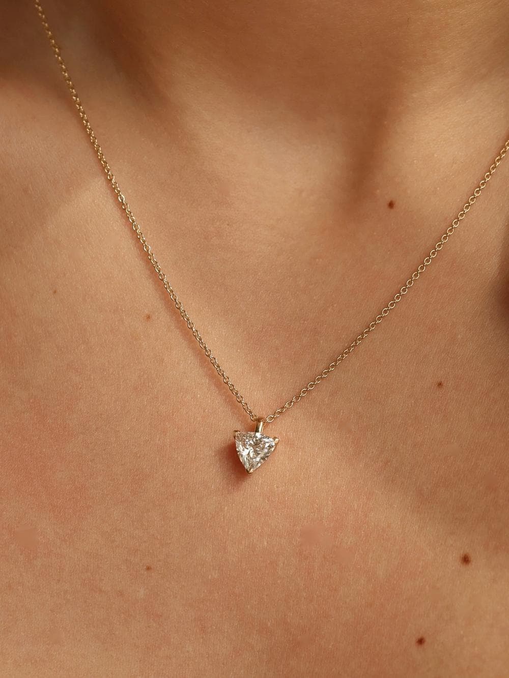 Trillion Cut Pendant in yellow gold