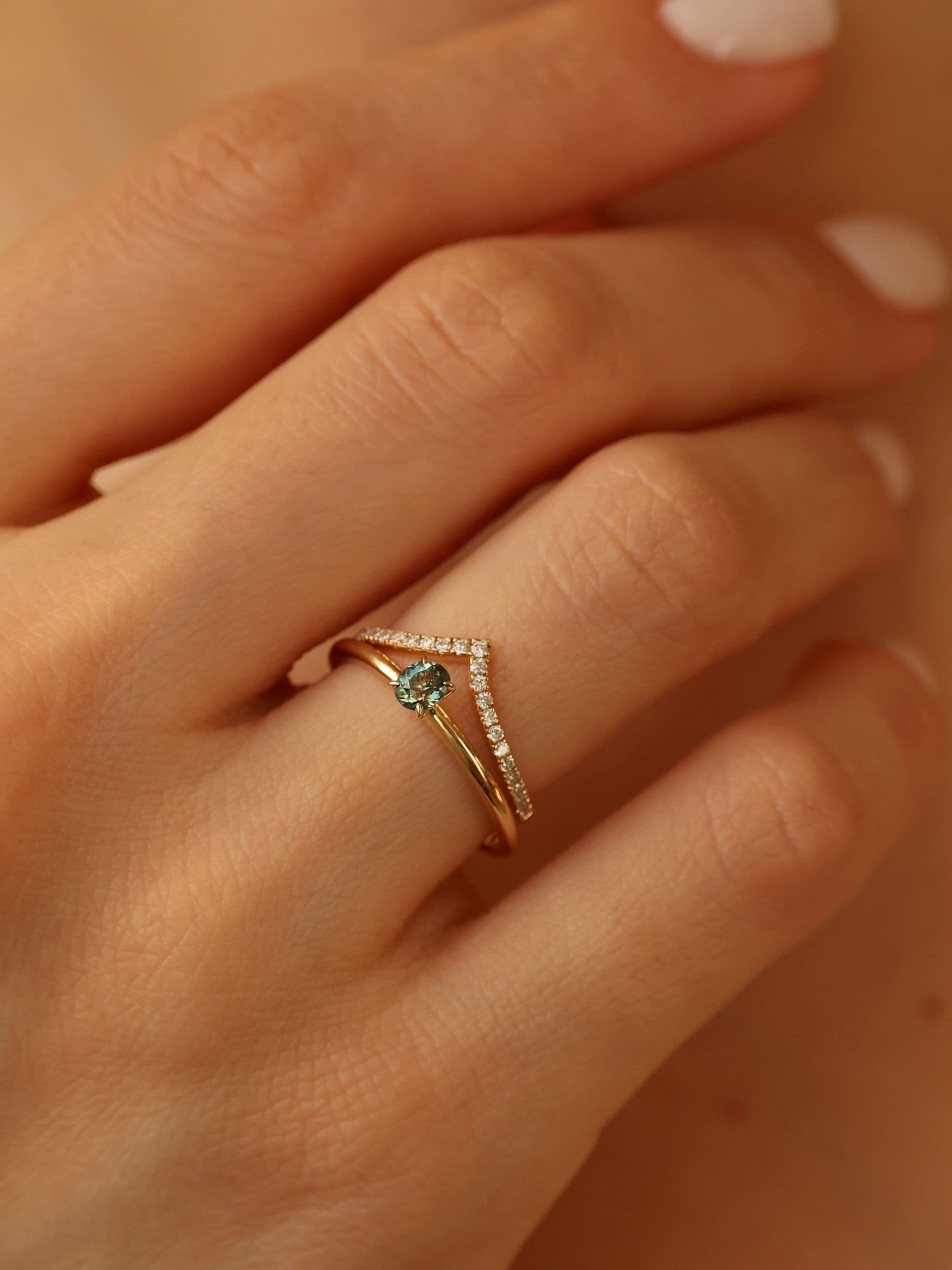 Women's Symbol Pavé Ring combined view