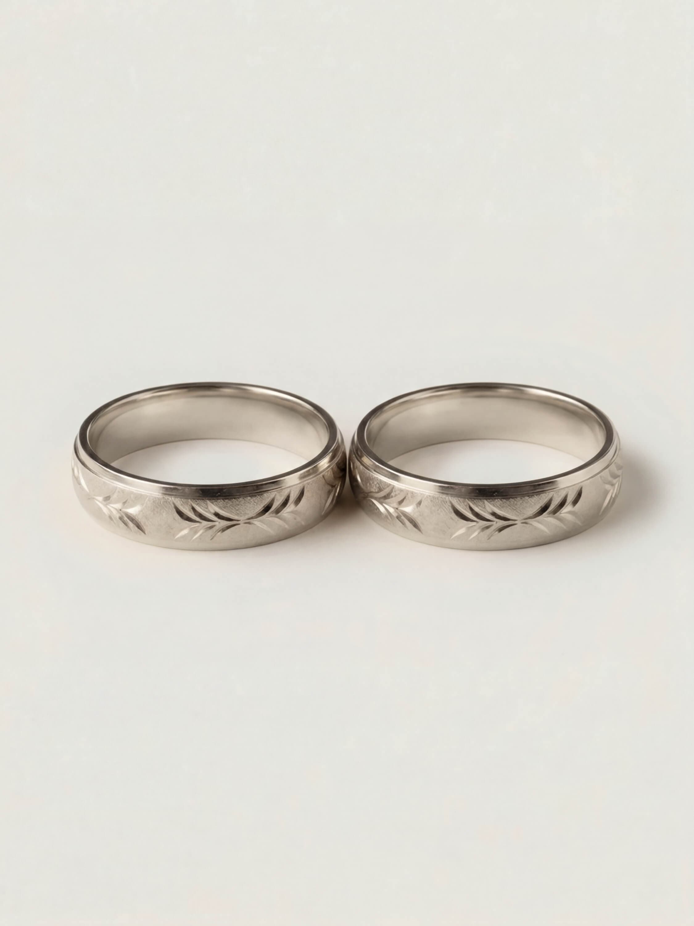 Laurel Duo Wedding Rings in White Gold
