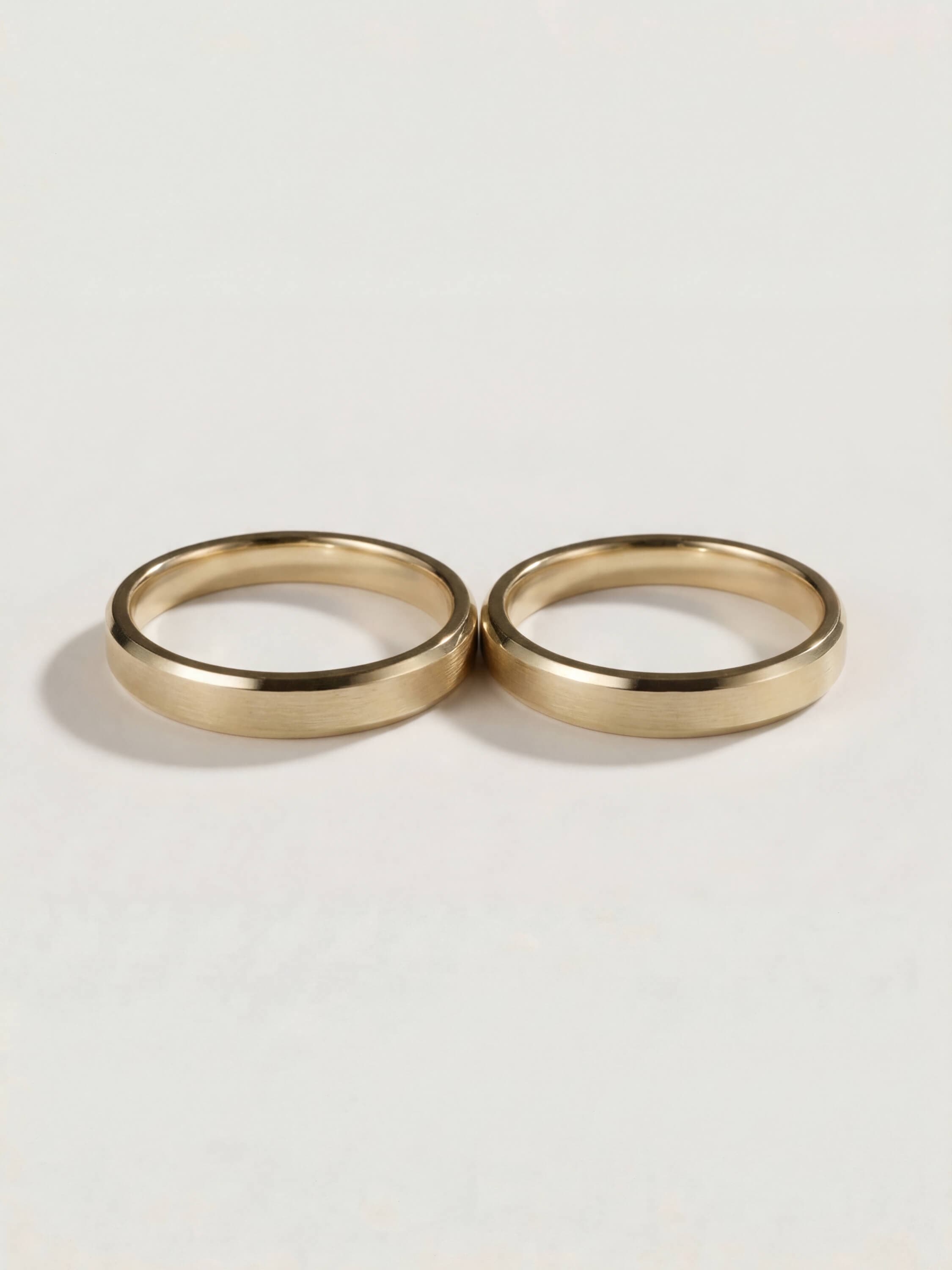 Summit Duo Wedding Rings in Yellow Gold
