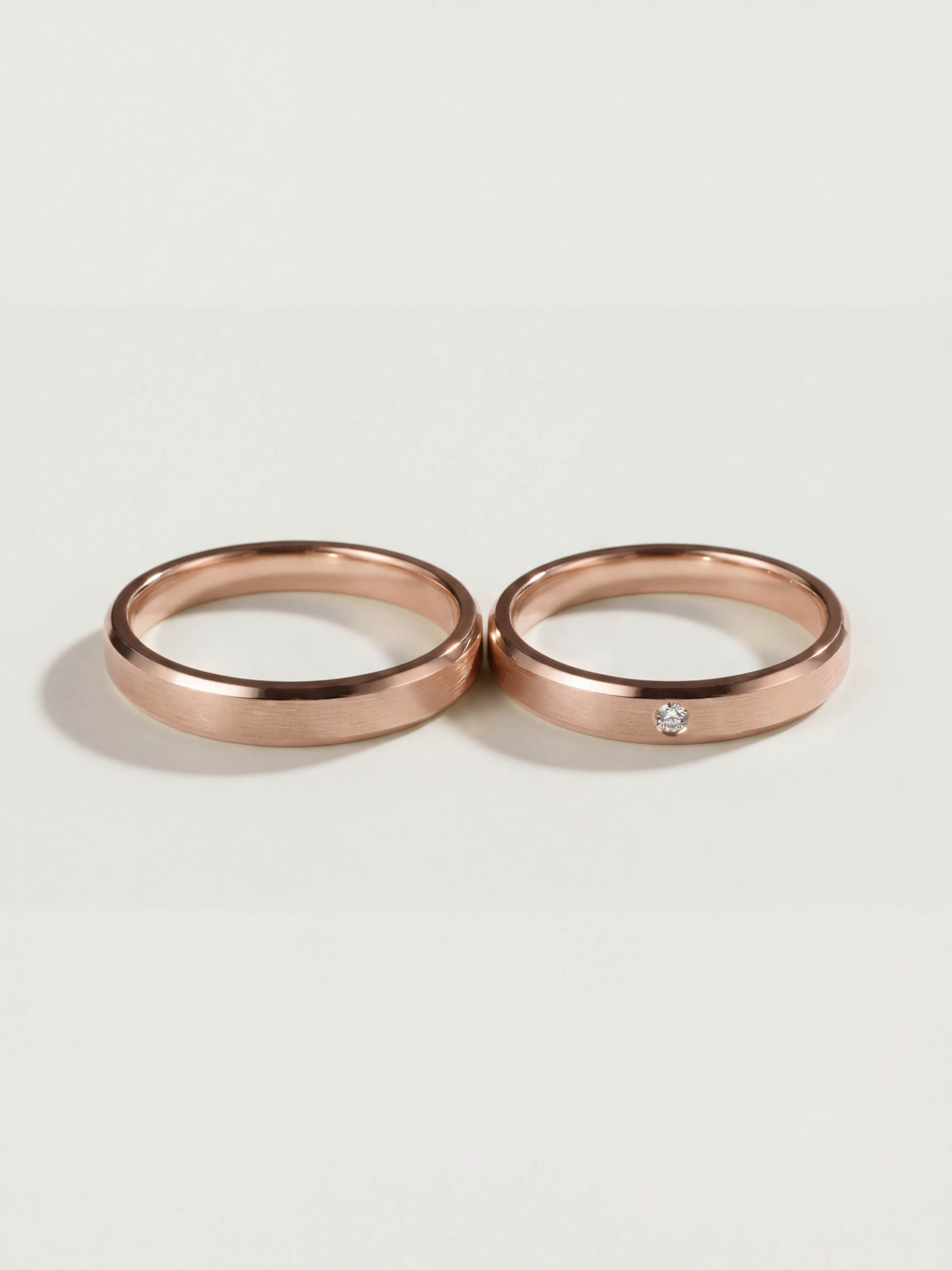 Summit and Starlit Summit Duo Wedding Rings in Rose Gold