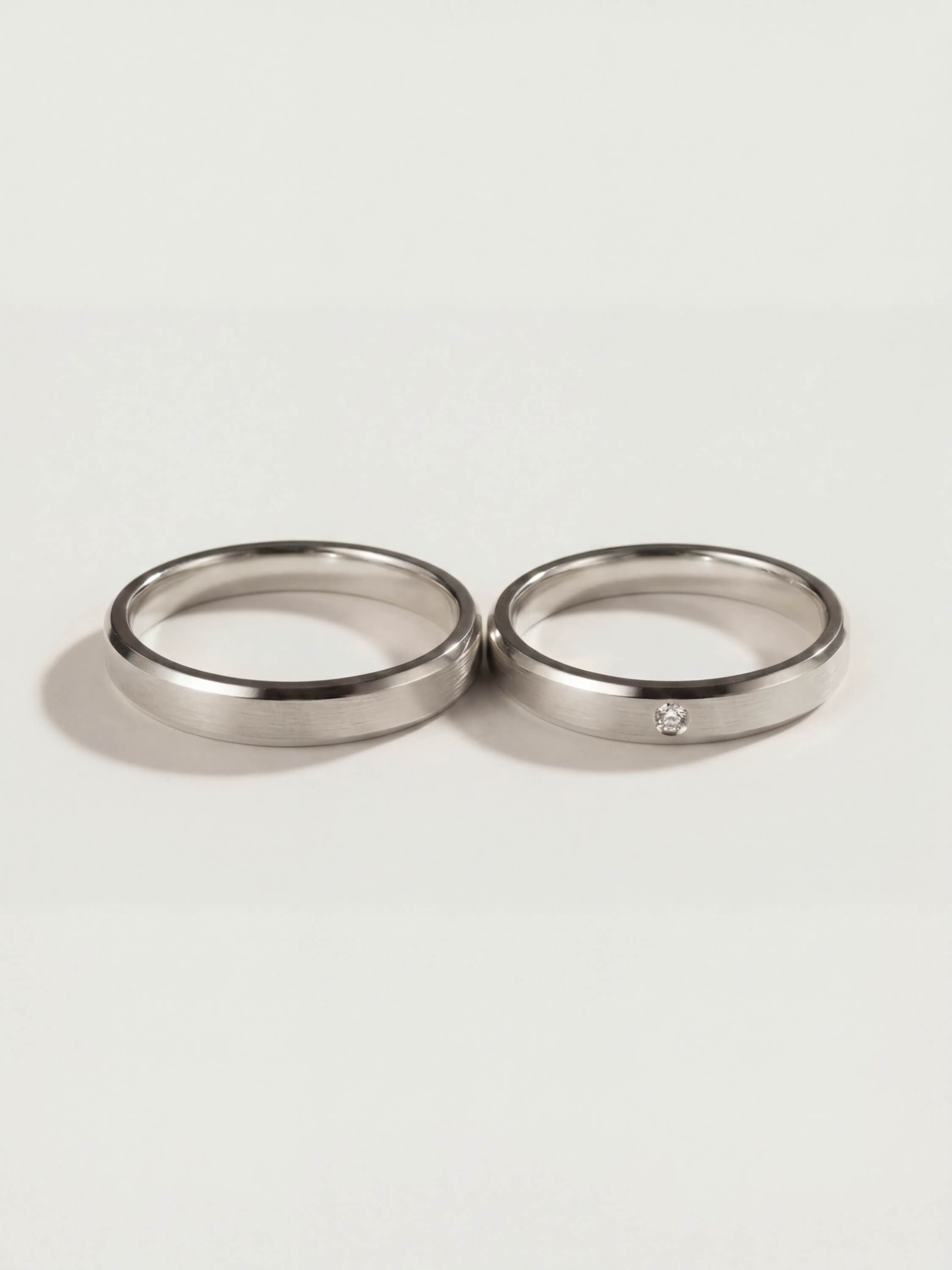 Summit and Starlit Summit Duo Wedding Rings in White Gold