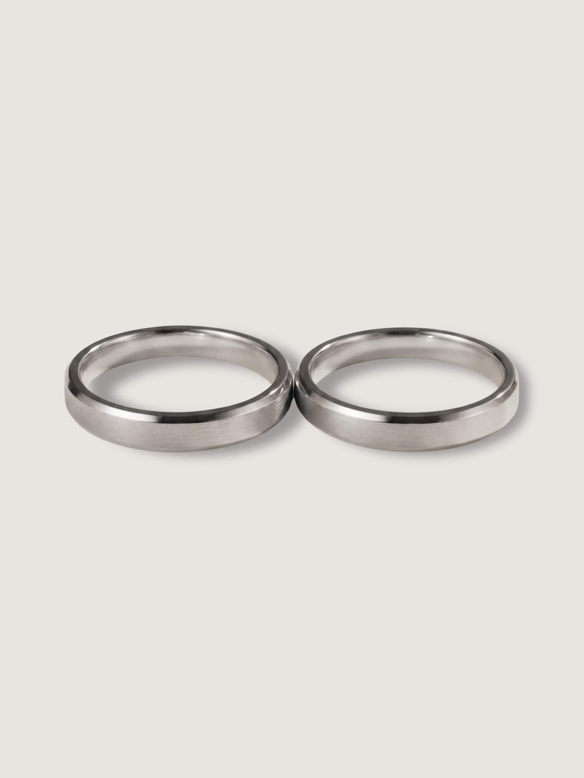 Summit Duo Wedding Rings in White Gold