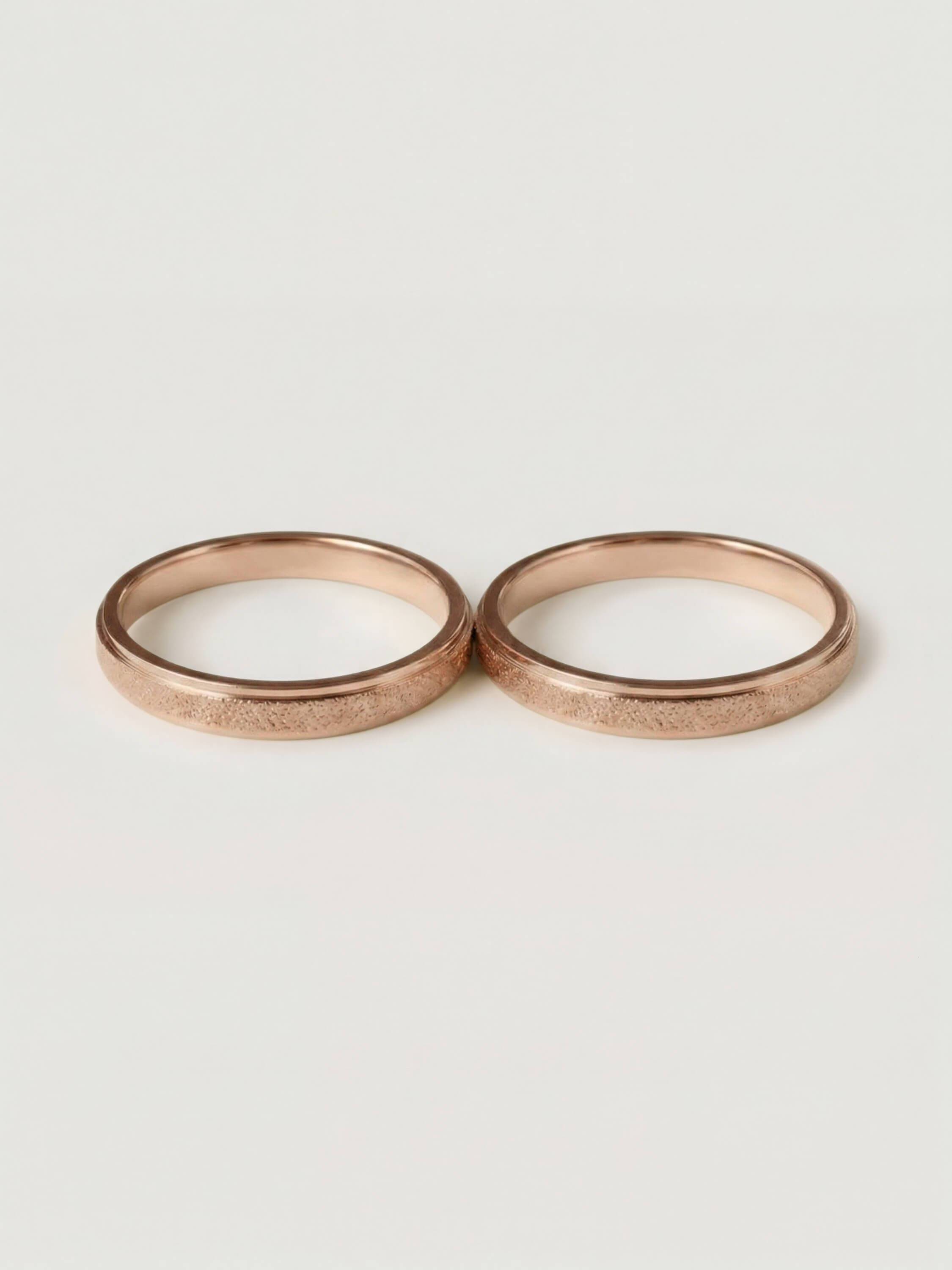 Terra Duo Wedding Rings in Rose Gold