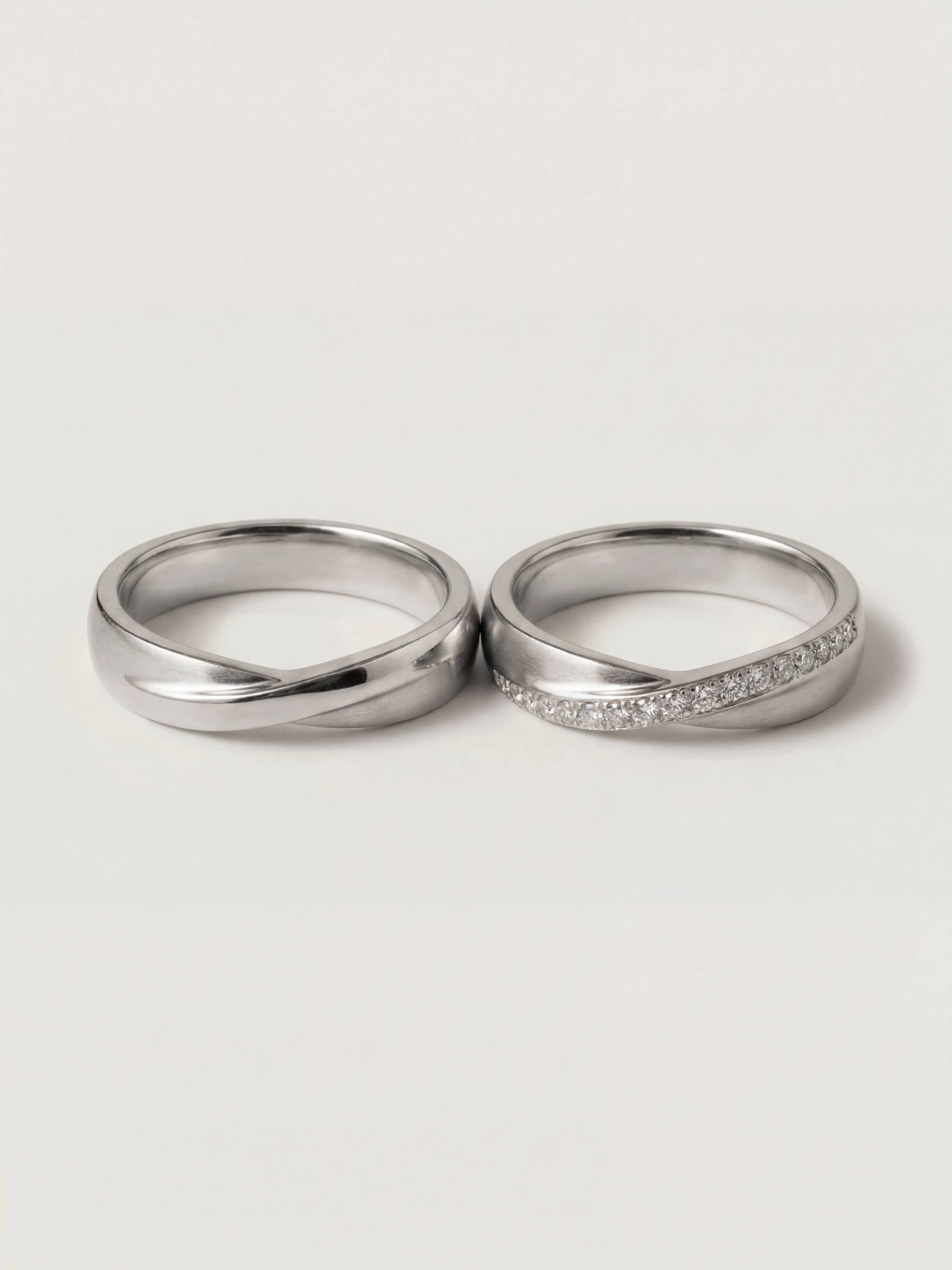 Union and Stellar Union duo wedding rings in white gold